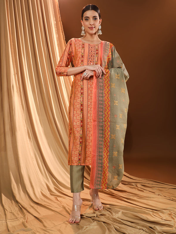 Sunset Glow Orange Kurta Set