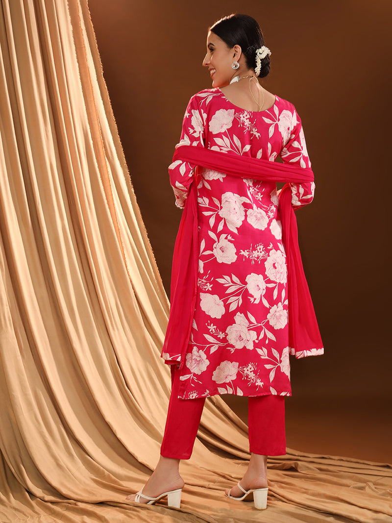 Reddening White Print Kurta Set