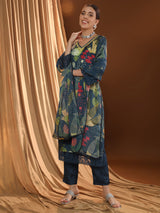 Printed Grace V-neck Kurta Set