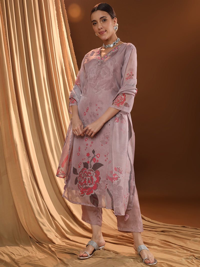 Flowerlet Baby Pink Kurta Set