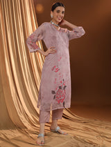 Flowerlet Baby Pink Kurta Set