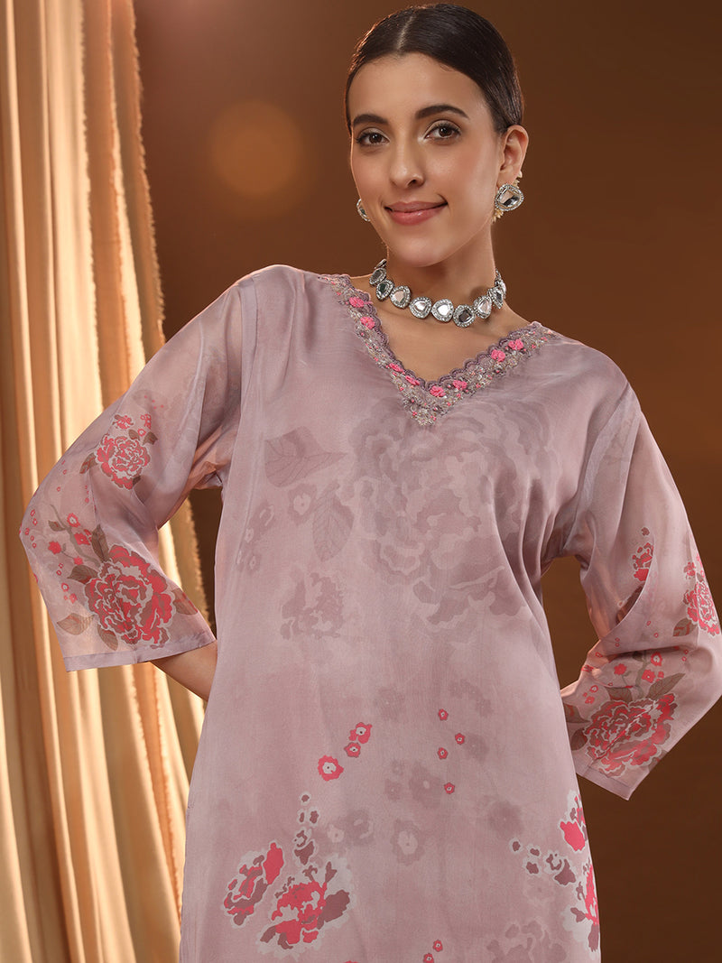 Flowerlet Baby Pink Kurta Set