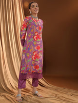 Pink Conformity Multi-print Kurta Set