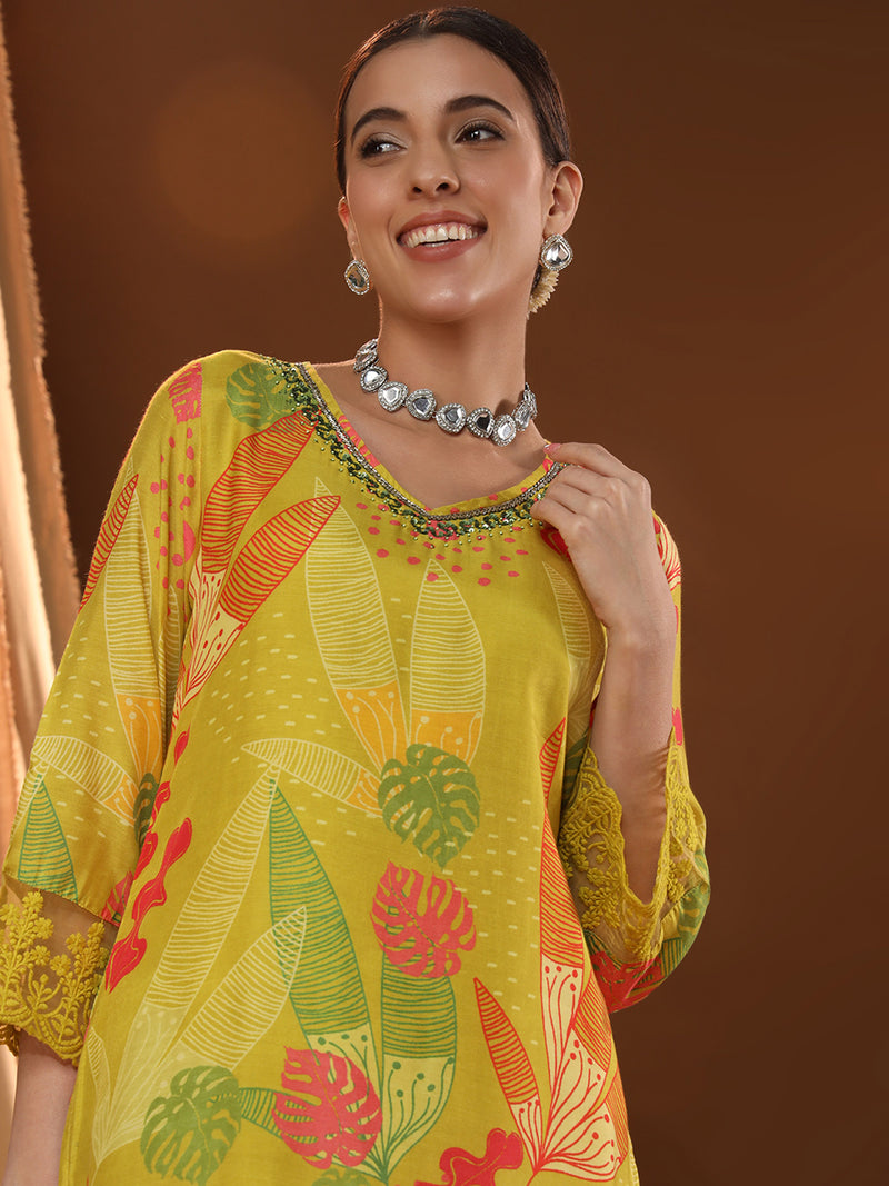 Sunshine Floral Yellow Kurta Set