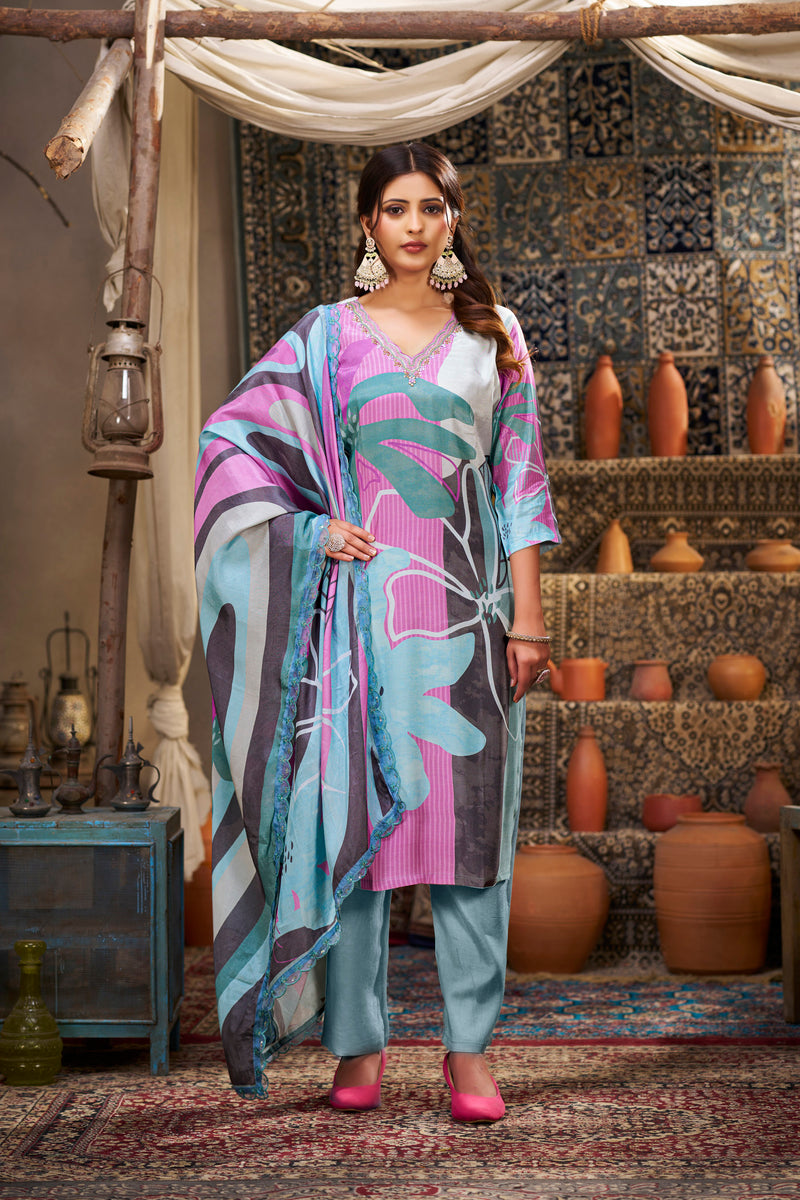 Ashen Grace Muslin Kurta set