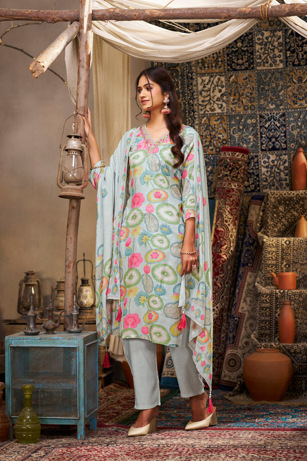 Pine Elegance Muslin Kurta set