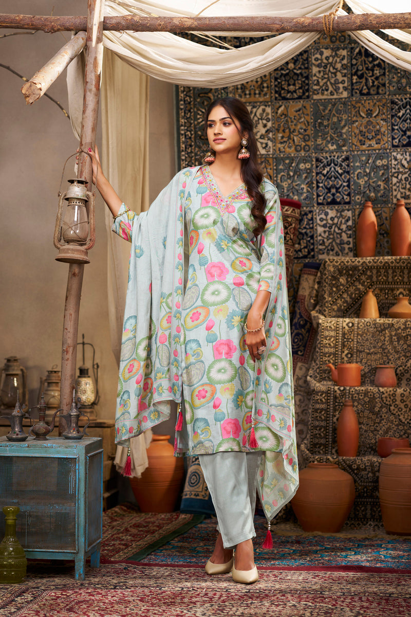 Pine Elegance Muslin Kurta set