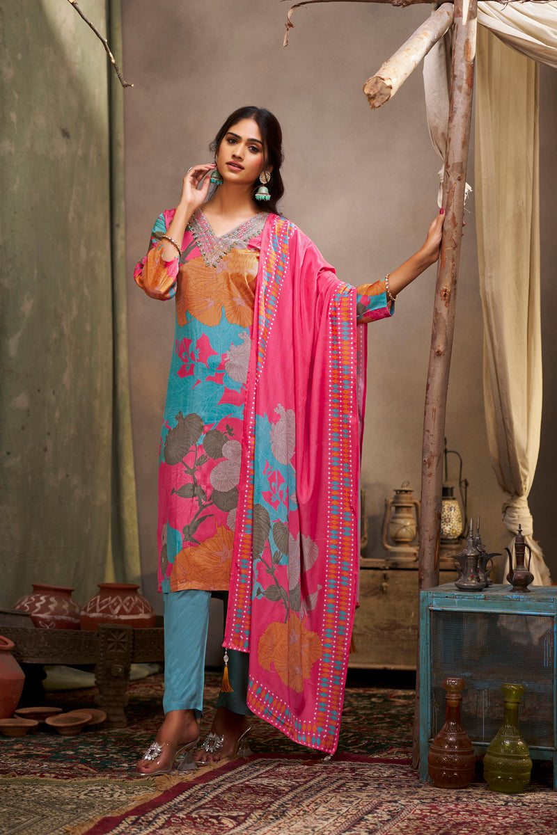 Blooming Rani Muslin Kurta set