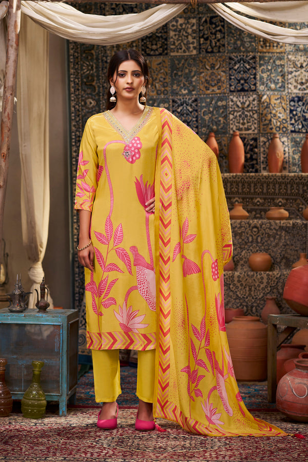 Sunshine Elegance Muslin Kurta set