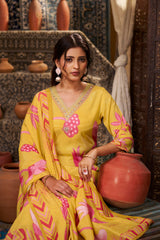 Sunshine Elegance Muslin Kurta set