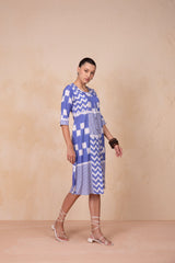 Sapphire Glow Linen Kurti