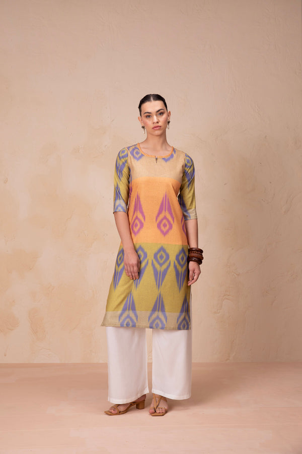 Colour Fusion Linen Kurti