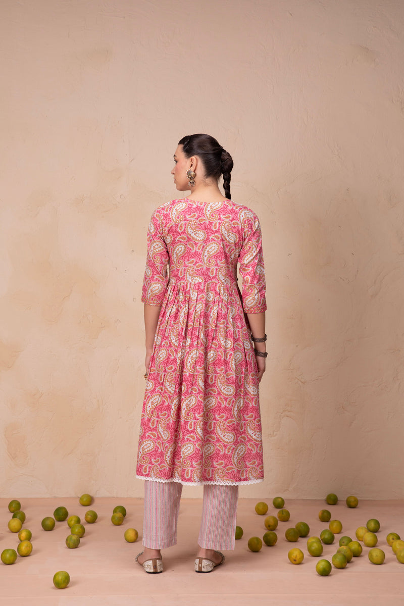 V Shape Anarkali Kurta Set with Dupatta