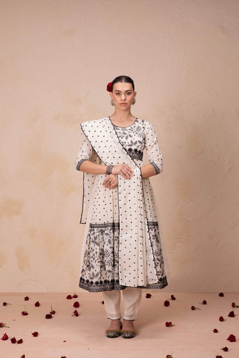 Moonlit Magnolia Anarkali Set