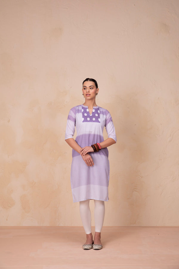 Orchid Bloom Linen Kurti