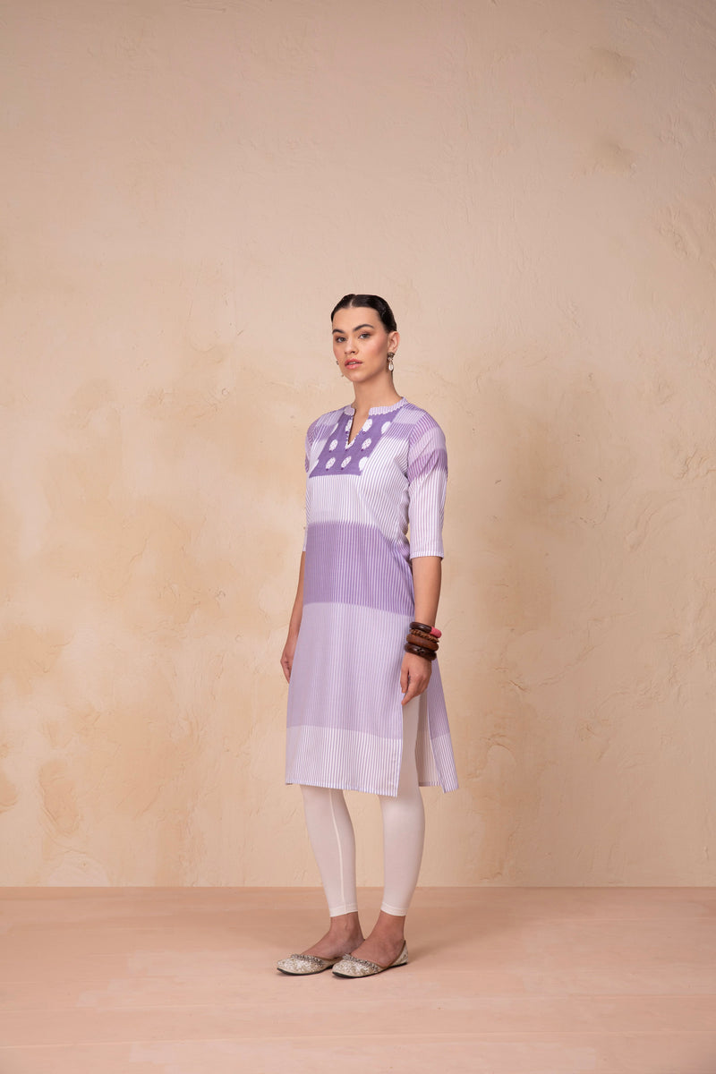 Orchid Bloom Linen Kurti